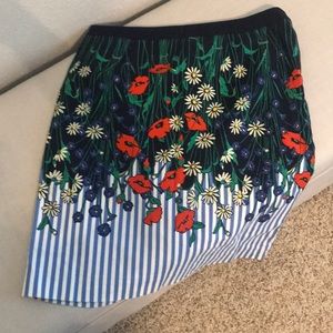 Anthropologie Floral Pencil Skirt